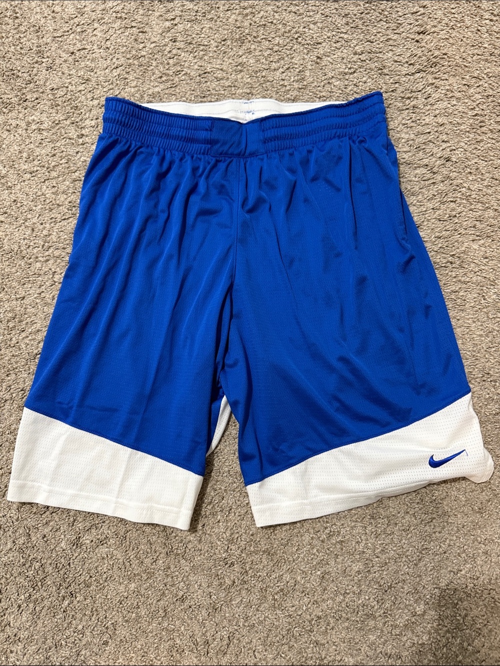 Nike Women’s Blue and White Athletic Mesh Shorts